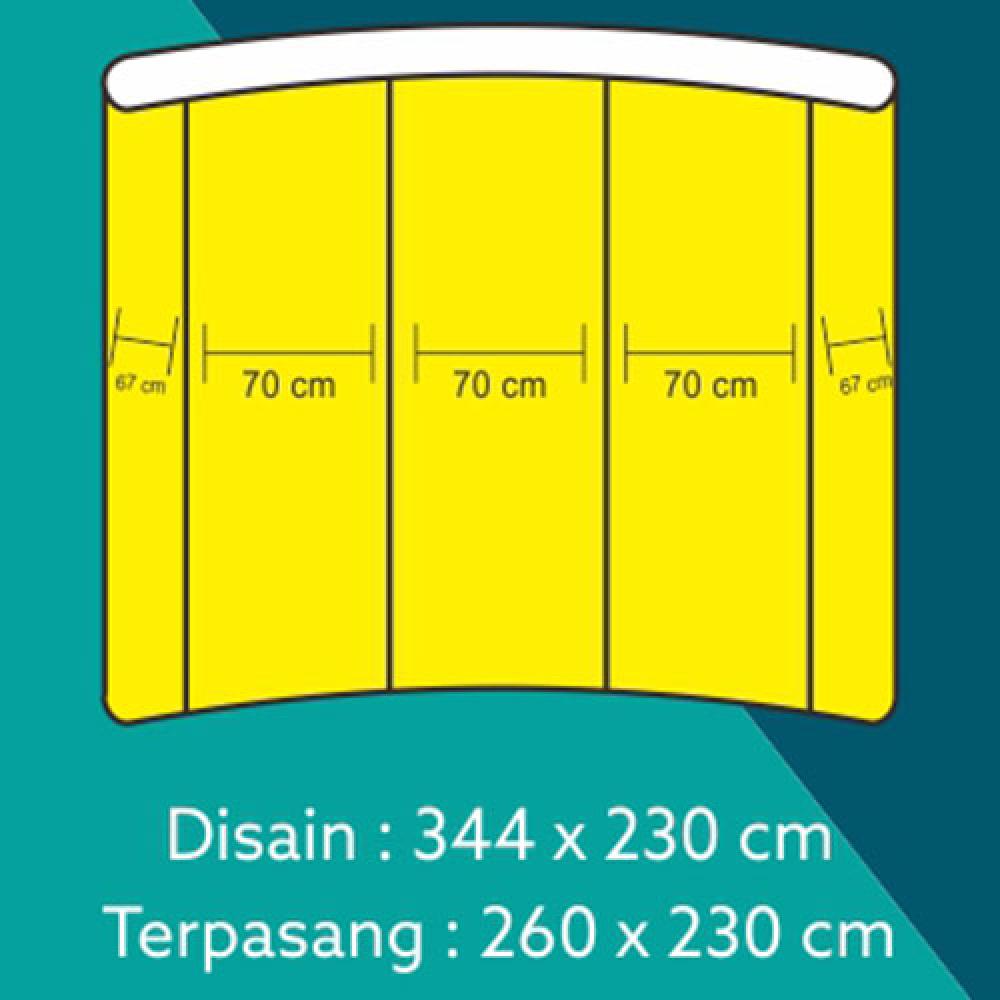 Backwall Portable 3x3 Curve Laminasi Matte