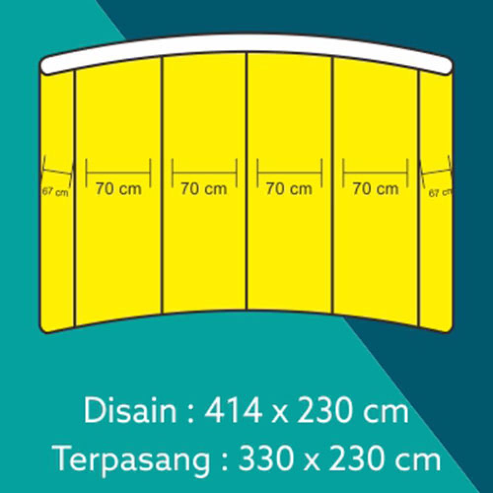 Backwall Portable 3x4 Curve Laminasi Glossy
