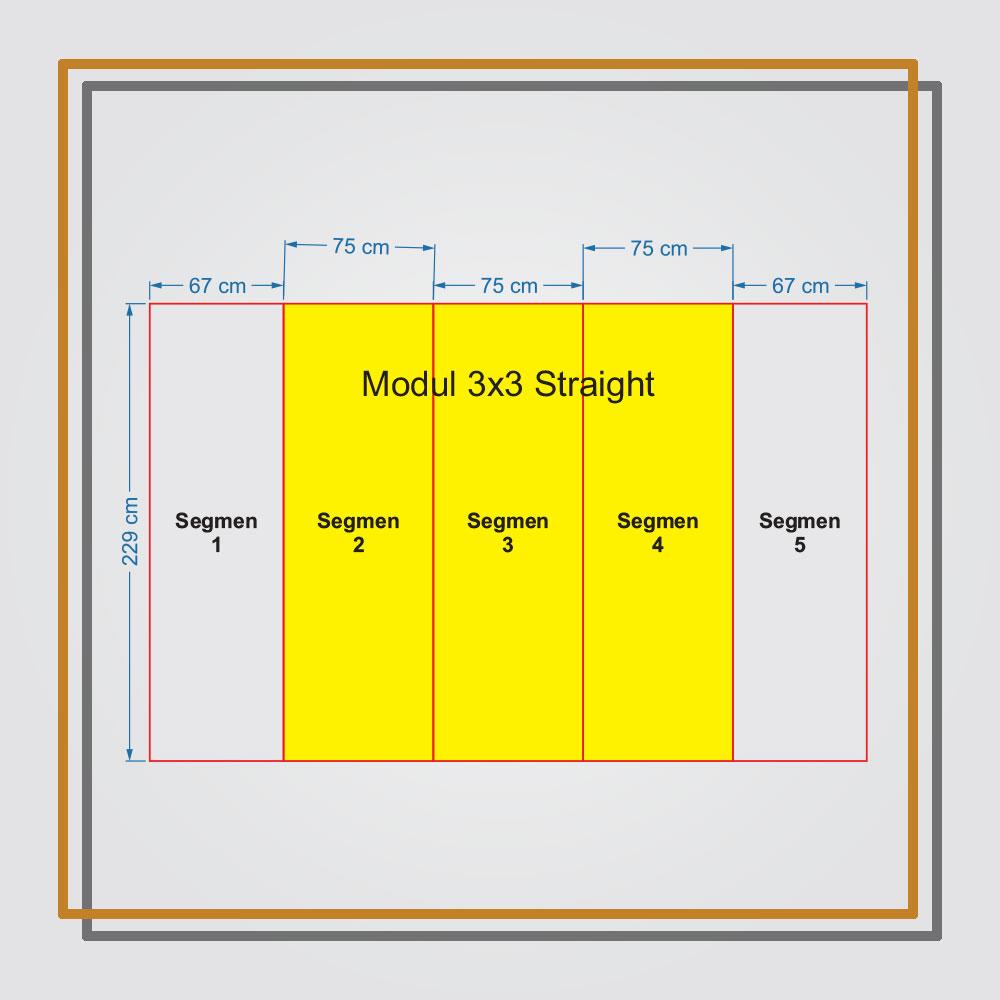 Backwall Portable 3x3 Straight Laminasi Glossy