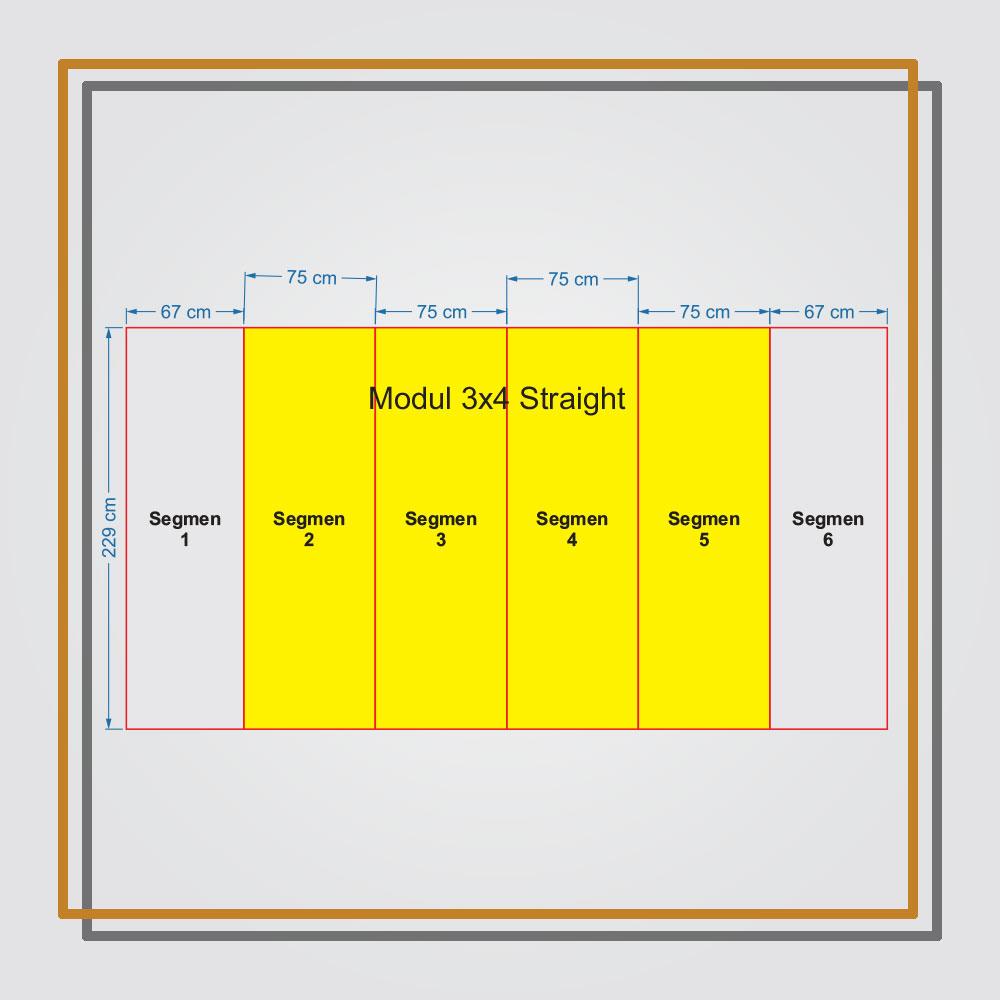 Backwall Portable 3x4 Straight Laminasi Glossy