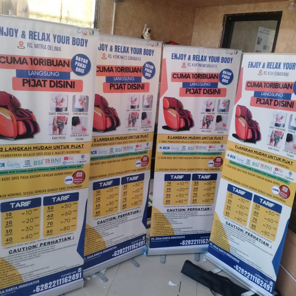 Cetak Roll Up Banner 60x160 cm Flexi China 340g